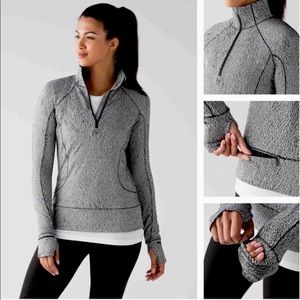 Lululemon marble print half zip pullover, sz 10